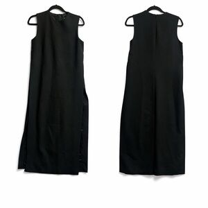 Zara Sleeveless Black Long Vest Dress w/ Ultra High Side Slits Size S